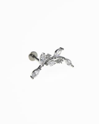 Lovisa surgical steel curved vine single flat back in silver