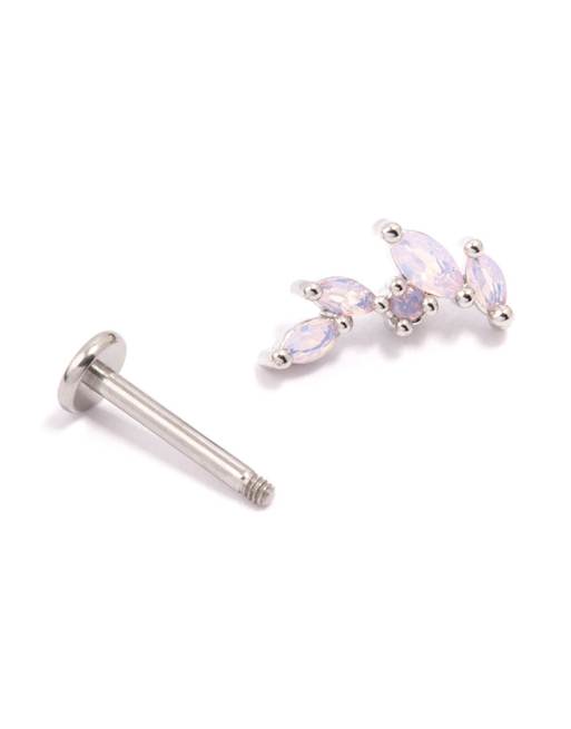 Lovisa Surgical steel marquise crawler flat back in silver, 2 of 3