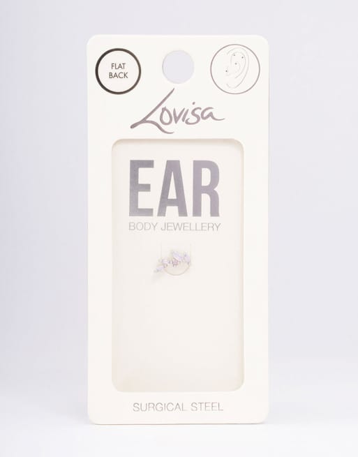 Lovisa Surgical steel marquise crawler flat back in silver, 3 of 3