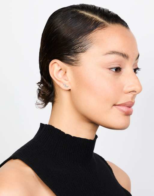 Lovisa Surgical steel marquise crawler flat back studs in silver, 4 of 5
