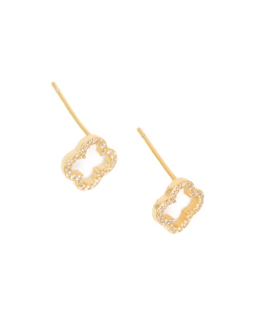 Lovisa – Vergoldete Blumen-Ohrstecker aus Sterlingsilber mit Zirkonia, 2 von 4