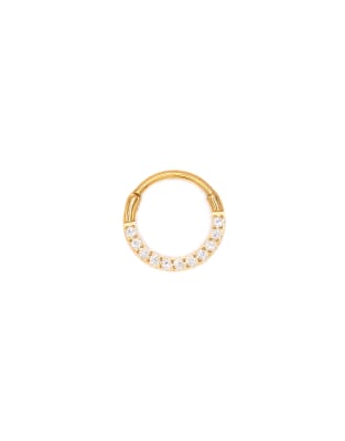 Lovisa - Vergoldete Ohrringe mit Klickverschluss und Zirkoniasteinen, 7 mm-Goldfarben