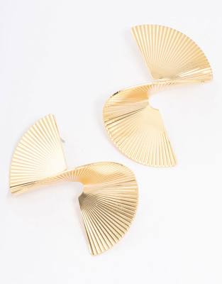 Lovisa - Vergoldete Ohrstecker mit verdrehtem Fächerdesign-Goldfarben