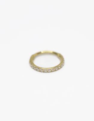 Lovisa - Vergoldeter Ohrring aus Titan mit Zirkonia in Pavé-Fassung und Clicker-Design-Goldfarben