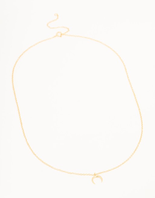 Lovisa - Vergulde ketting van echt zilver met halve maanhanger in goud