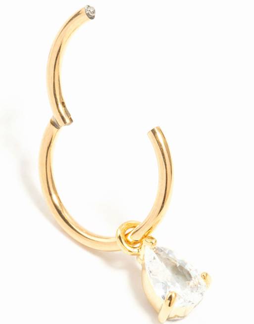 Lovisa - Vergulde navelpiercing met zirkonia-hangertje in goud, 2 van 3