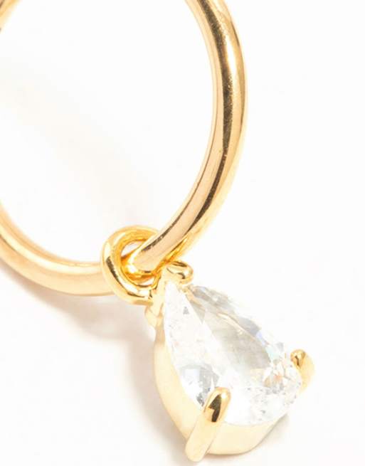 Lovisa - Vergulde navelpiercing met zirkonia-hangertje in goud, 3 van 3