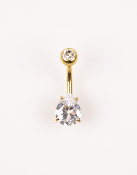 Lovisa - Vergulde titanium navelpiercing met ronde rand in goud - view 1