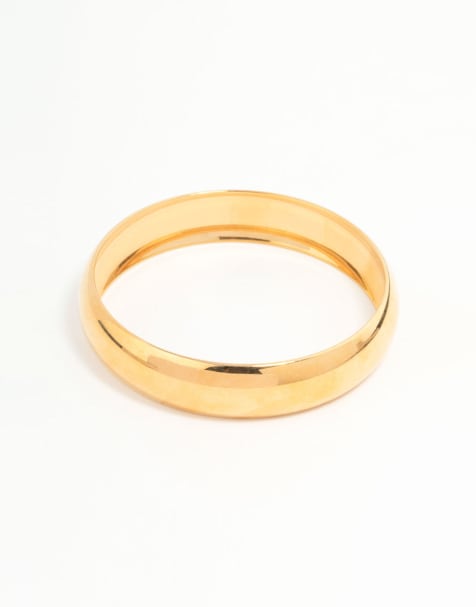 Lovisa Waterproof gold plated stainless steel bubble bangle in gold - view 1