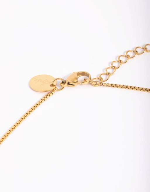 Lovisa Waterproof gold plated stainless steel cross necklace in gold, 4 of 4