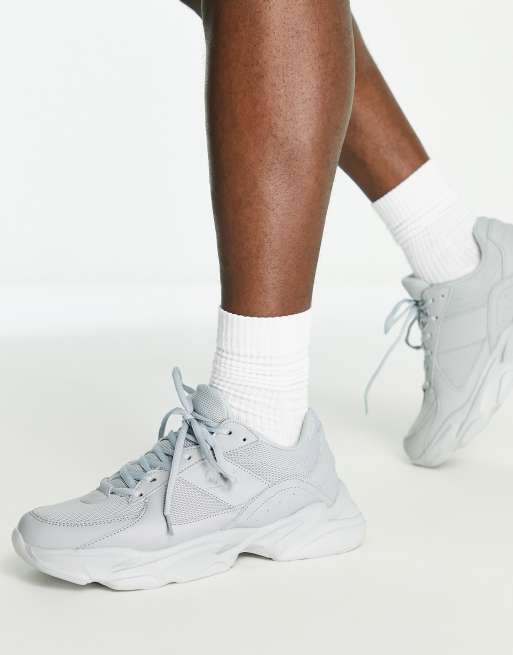 Loyalty and Faith chunky lace up trainers in grey