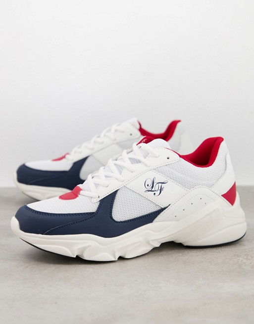 Loyalty and Faith chunky sole trainers in white/red/navy
