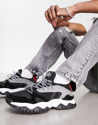 Loyalty and Faith chunky sole trainers with rubber panels in black red multi - ASOS Price Checker