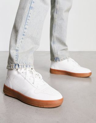Loyalty and Faith hi-top trainers in white with gum sole