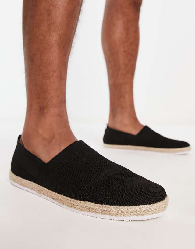 Loyalty and Faith ribbed slip on espadrilles in black