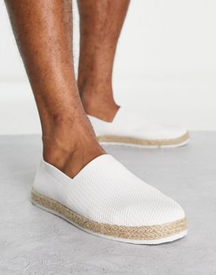 Loyalty and Faith ribbed slip on espadrilles in white