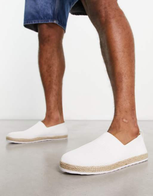 White slip sale on espadrilles