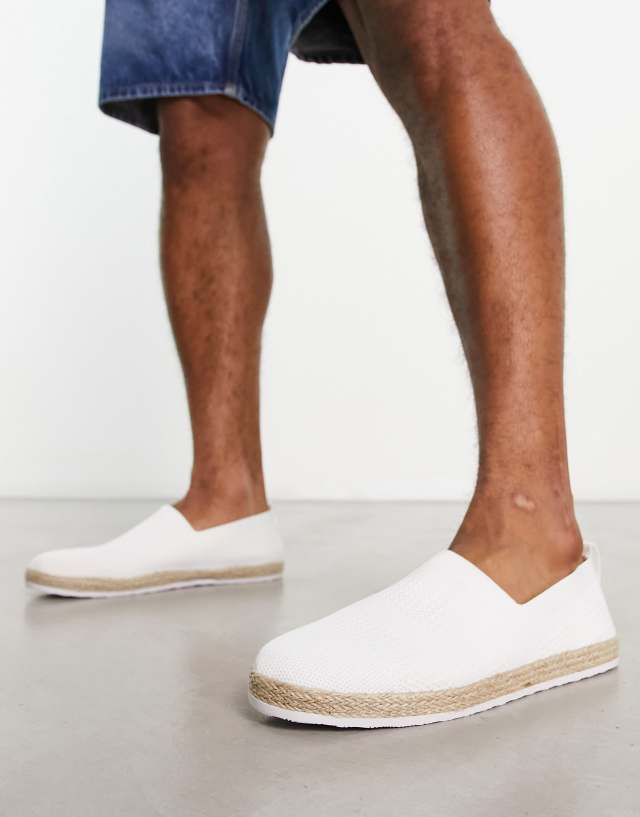 Loyalty and Faith ribbed slip on espadrilles in white