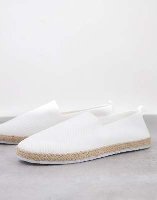 white slip on espadrilles
