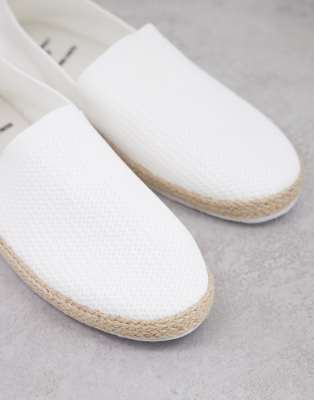white slip on espadrilles