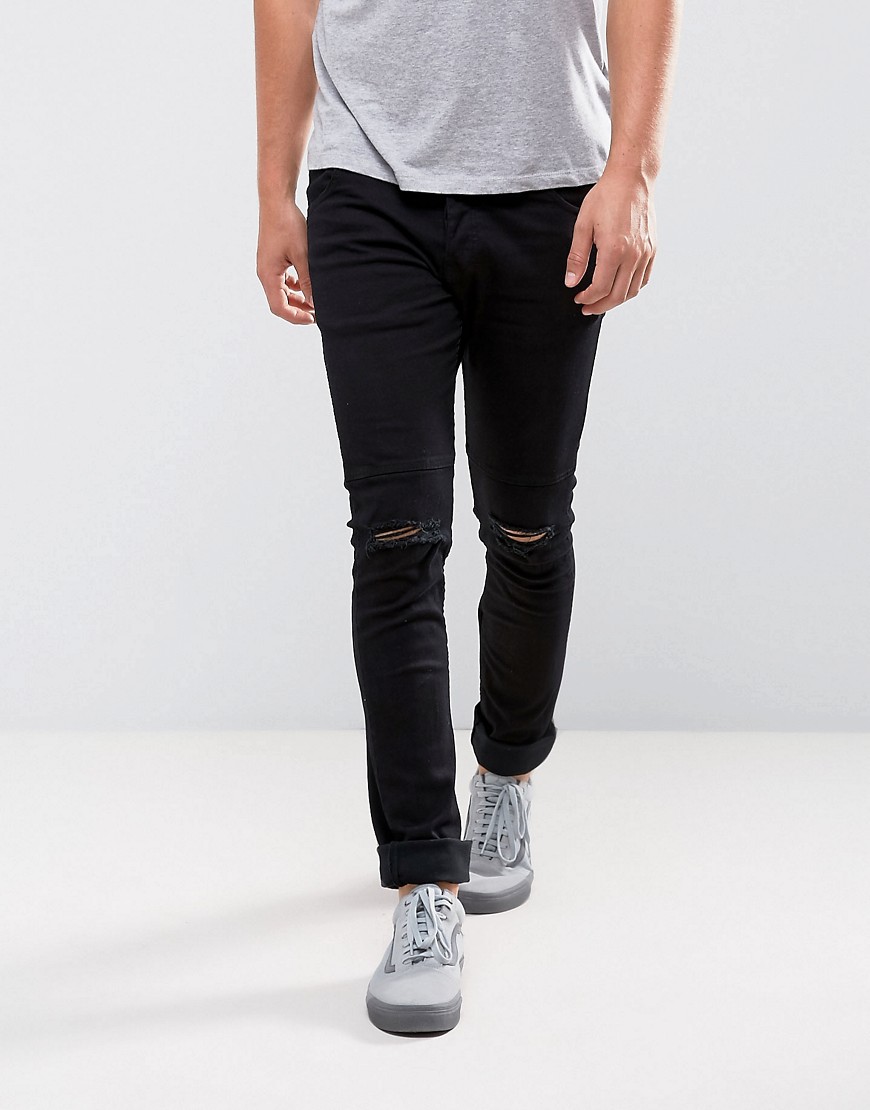 Loyalty and Faith – Ryan –Skinny jeans med hullede knæ i sort