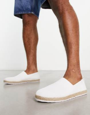 Loyalty and Faith – Weiße Espadrilles zum Hineinschlüpfen mit Rippenstruktur