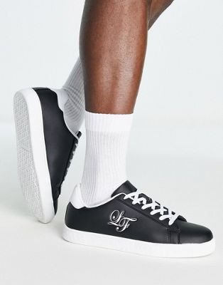 Loyalty & Faith minimal lace up logo trainers in black