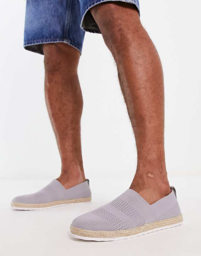 Loyalty & Faith ribbed slip-on espadrilles in gray