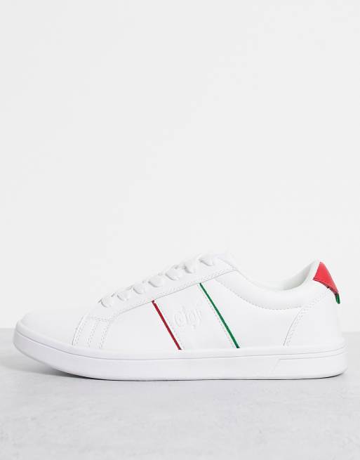 White With Red and Green Stripe Trainers