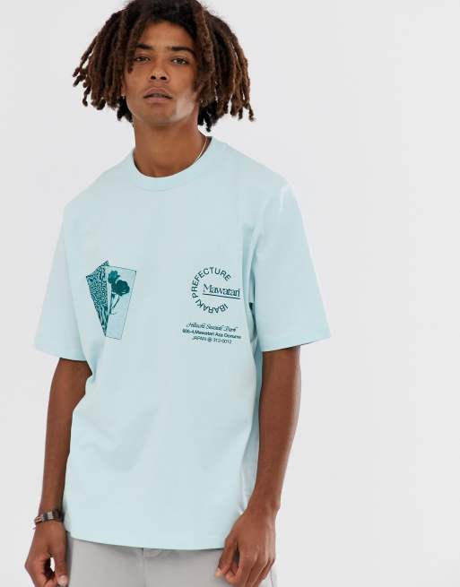 Løstsiddende T-shirt med print på bryst og ryg fra ASOS WHITE