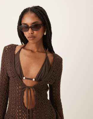 Eliana abstract sunglasses in espresso-Brown