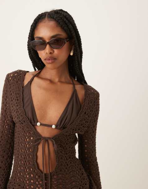 Lu Goldie Eliana abstract sunglasses in espresso - view 1