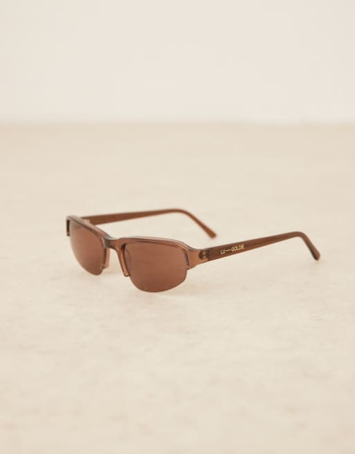 Lu Goldie Gia racer style sunglasses in coffee, 5 of 5