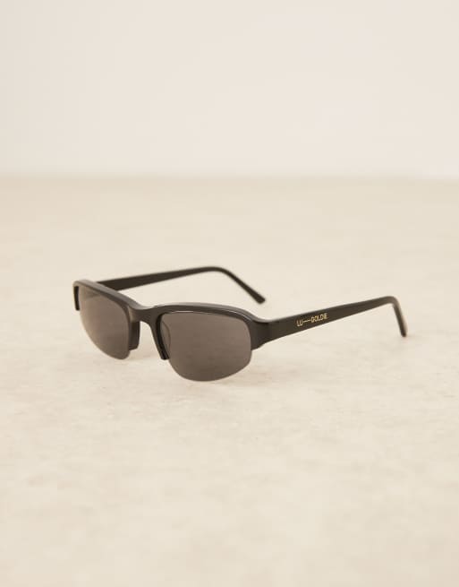 Lu Goldie – Gia – Sonnenbrille im Racer-Stil in Schwarz, 4 von 4