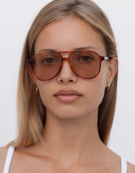 Lu Goldie - Scout - Lunettes de soleil aviateur - Marron châtaigne - view 1
