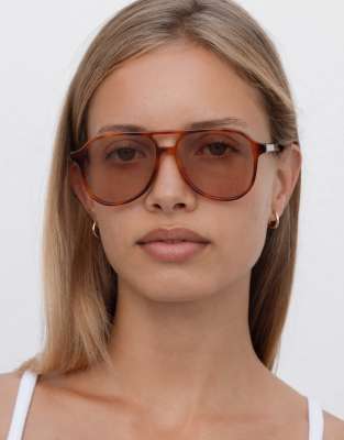 Lu Goldie - Scout - Pilotensonnenbrille in Kastanienbraun