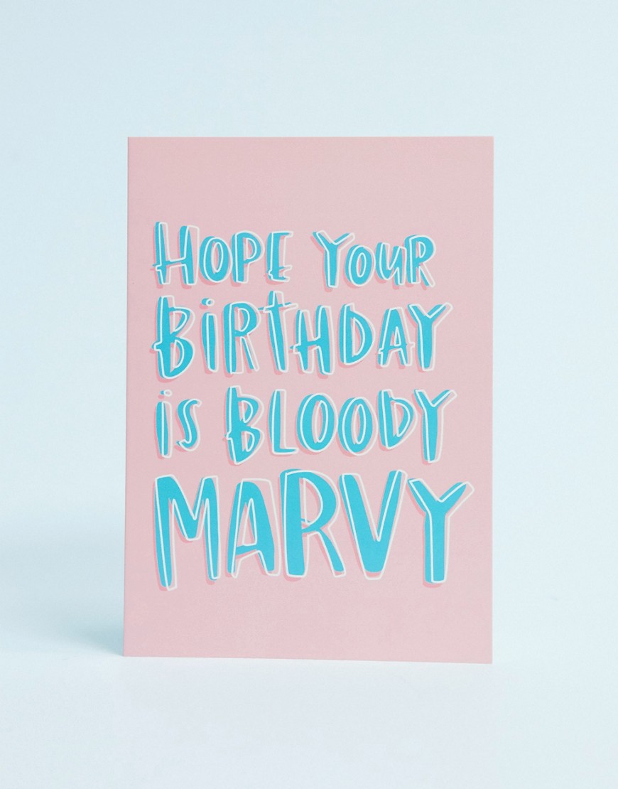 Lucy Maggie — Bloody marvy fødselsdagskort-Multifarvet