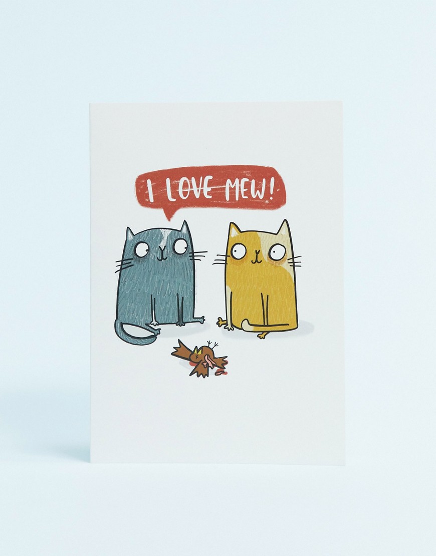 Lucy Maggie I love mew valentines card-Multi