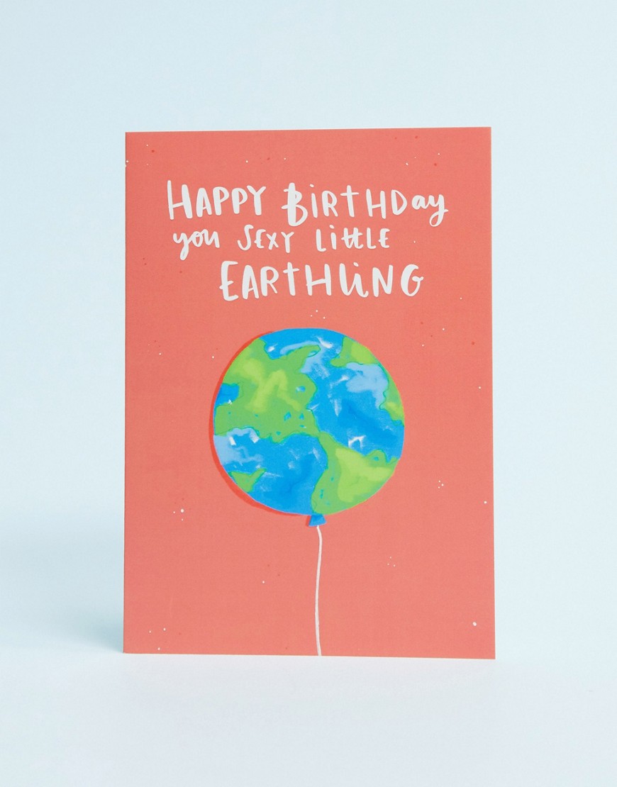 Lucy Maggie sexy little earthling birthday card-Multi