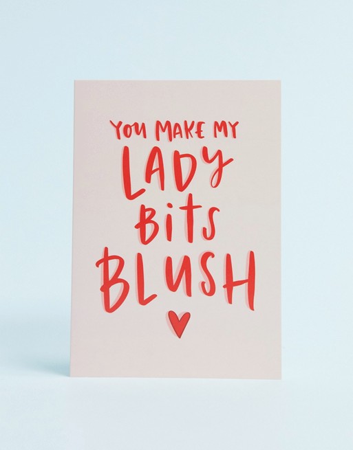 Lucy Maggie you make my lady bits blush valentines card