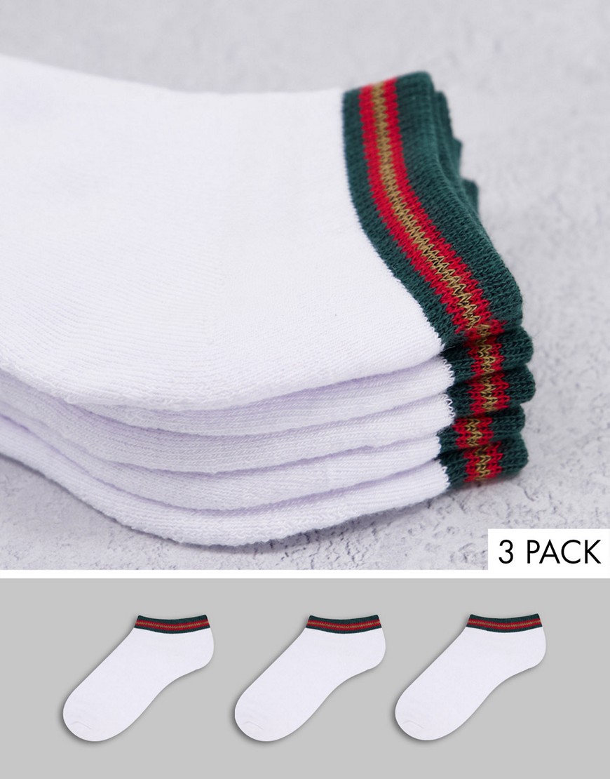 Luke ankle sport socks in 3 pack-White