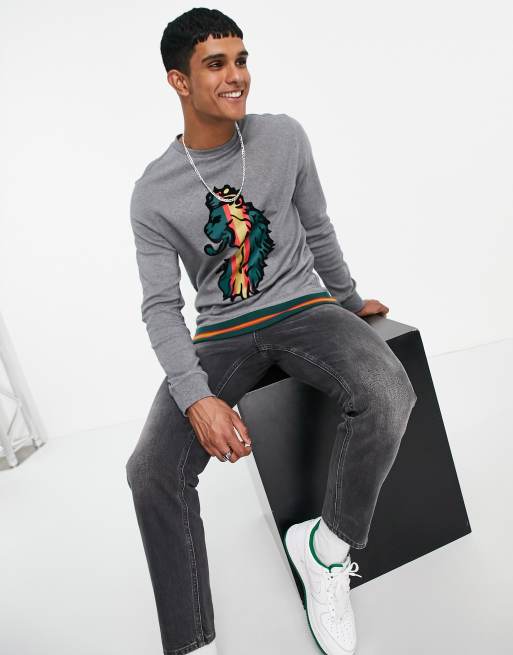 Luke Dwain sport tape crew neck sweat