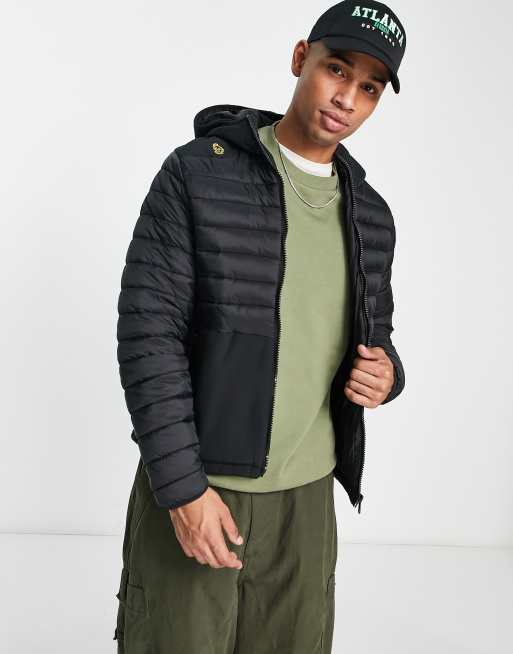 Luke hooded puffer jacket in black | ASOS