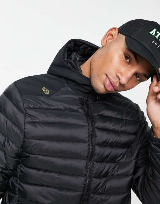 Luke hooded puffer jacket in black ASOS