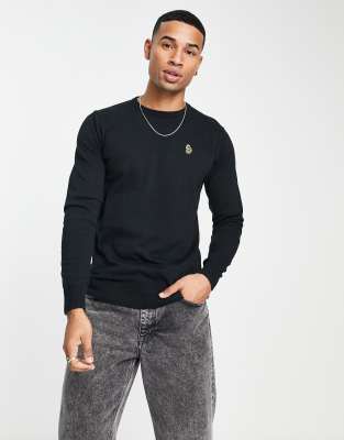 Luke knitted jumper in black