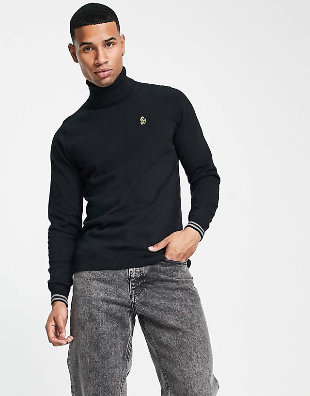Luke - knitted jumper with turtle neck in black