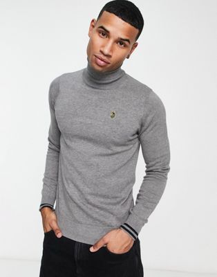 Luke knitted jumper with turtle neck in grey