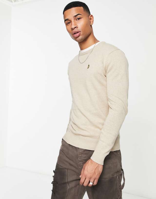 Luke knitted sweater in stone