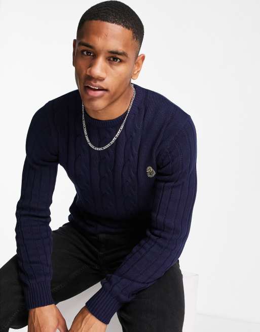 Luke Morden cable knit crew neck jumper ASOS