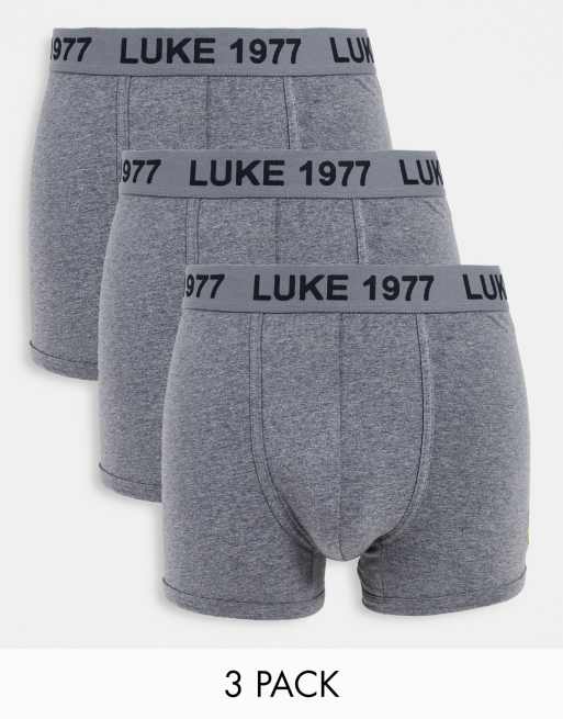 Luke - Set van 3 gestreepte boxershorts met logo